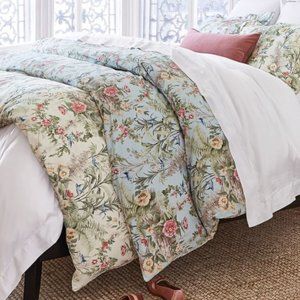 POTTERY BARN Marlena Reversible 100% Cotton Duvet Cover Sz Queen